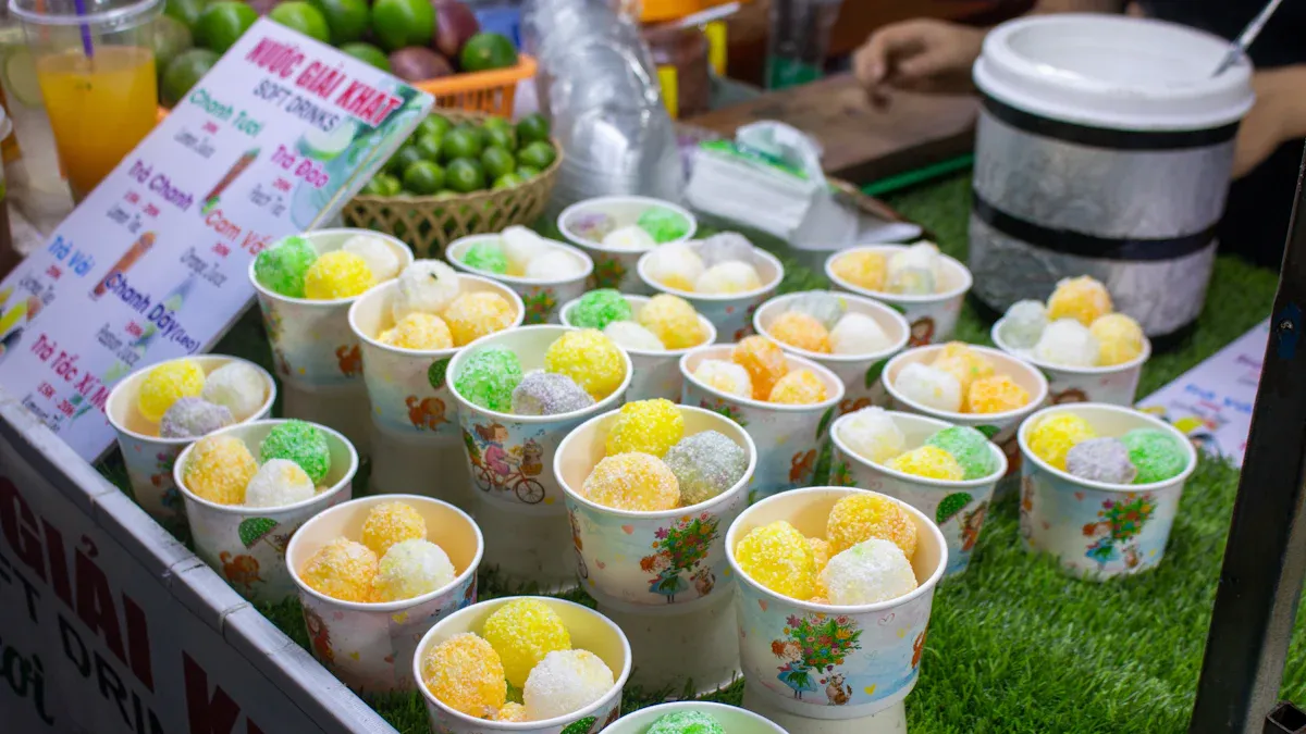 Ice cream paper cups make dessert time easy
