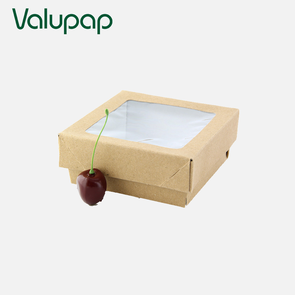 Disposable take out box with window