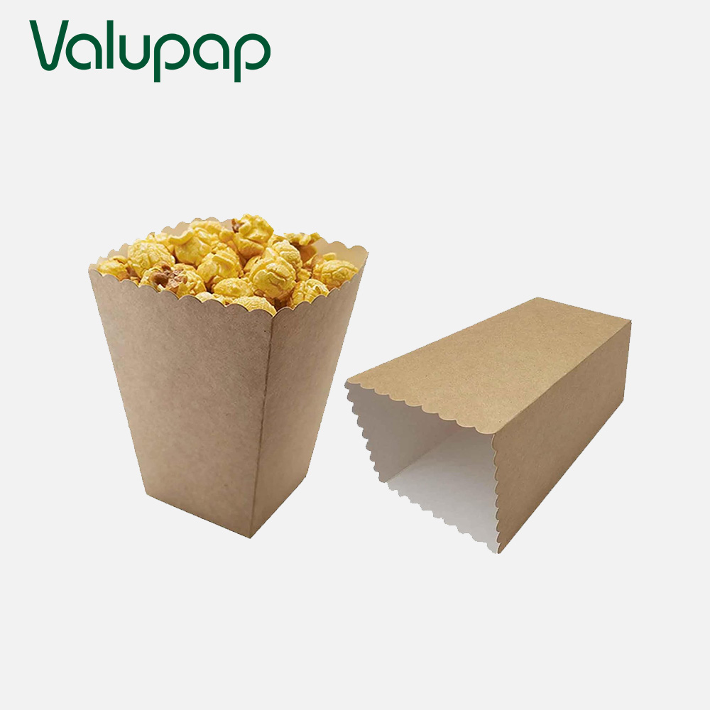 Disposable coated kraft snacks box