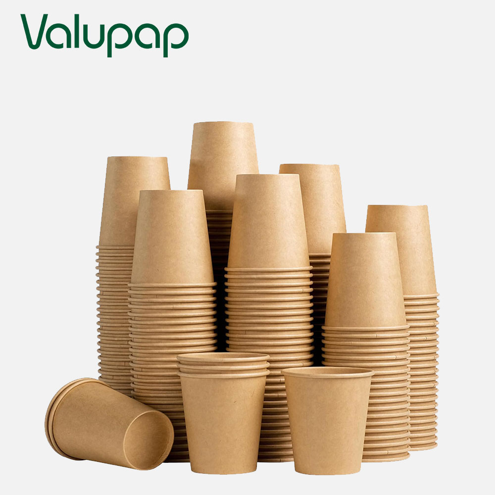 Disposable kraft natural single wall coffee paper cup