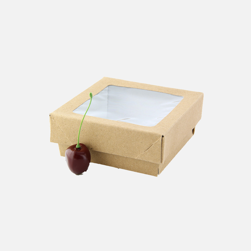 Disposable take out box with window