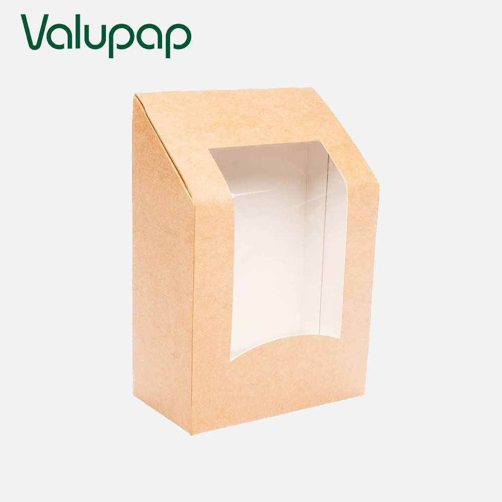Kraft sandwich food packing box with window