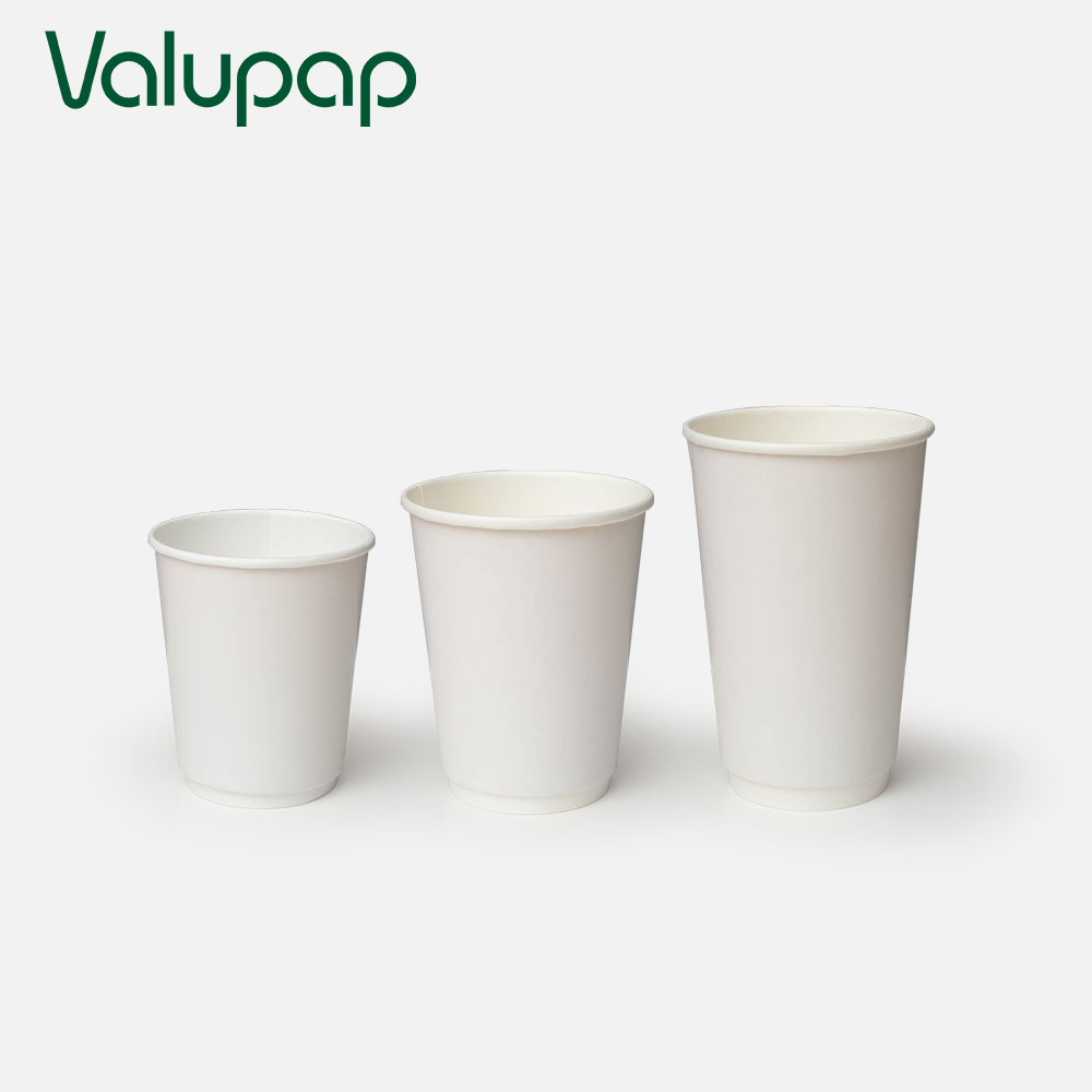 Take out white double wall coffee paper cup