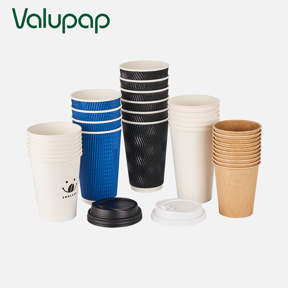 Take out white double wall coffee paper cup