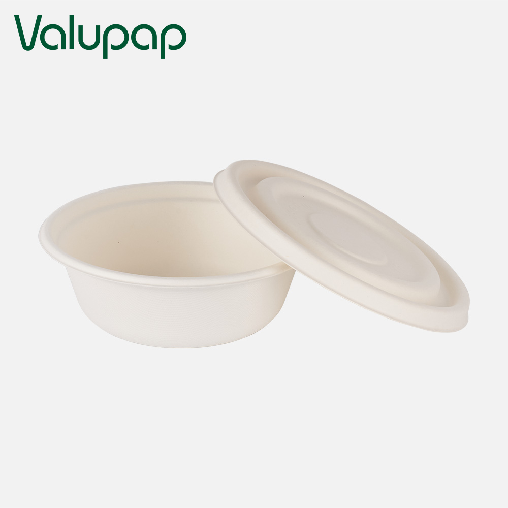 Compostable disposable biodegradable bagasse food bowl
