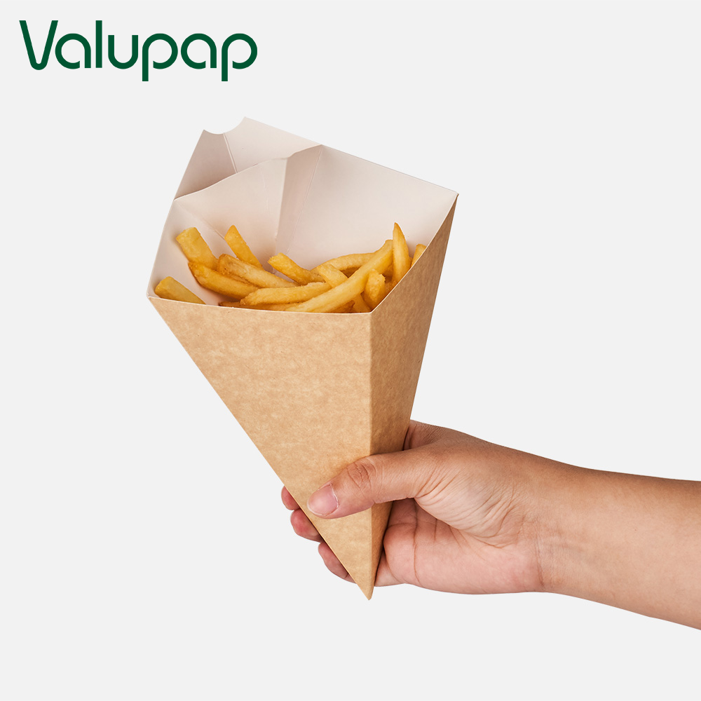 Disposable coated kraft snacks box