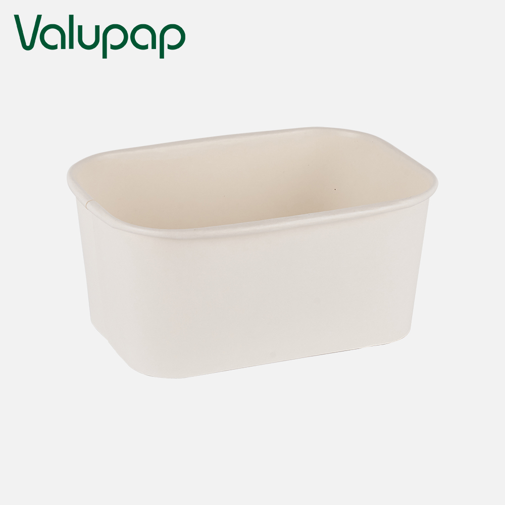 White Rectangular Paper Bowl