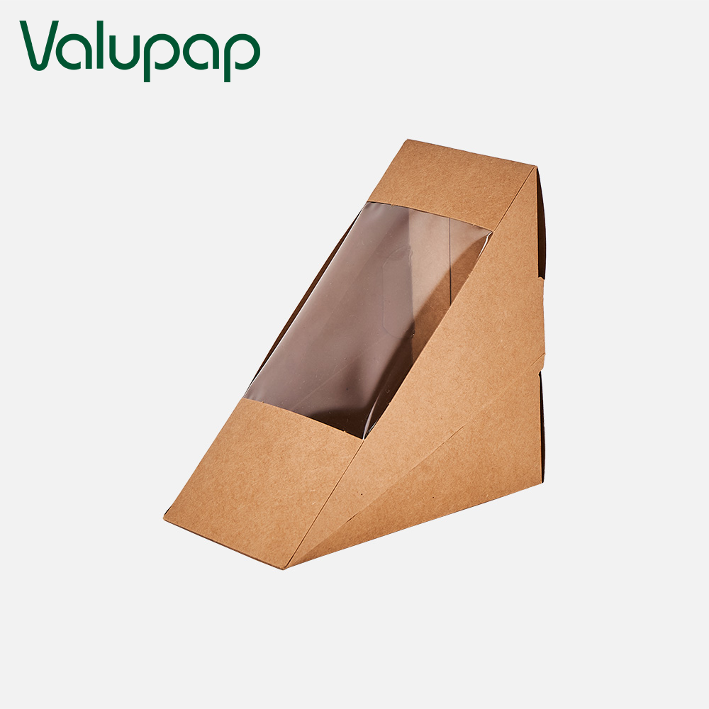 Kraft sandwich food packing box with window