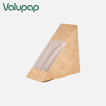 Kraft sandwich food packing box with window