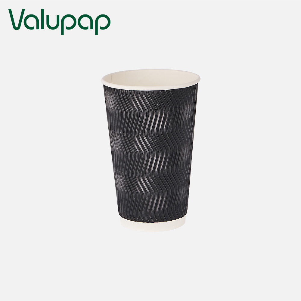 Disposable corrugated ripple wall paper coffee cups
