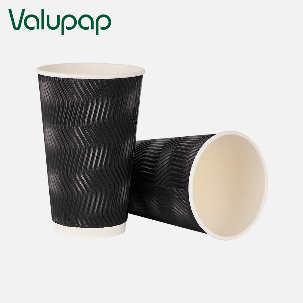 Disposable corrugated ripple wall paper coffee cups