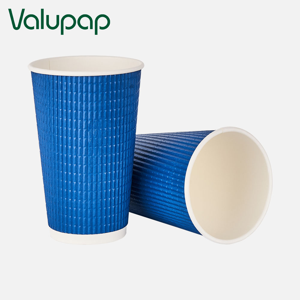 Disposable corrugated ripple wall paper coffee cups
