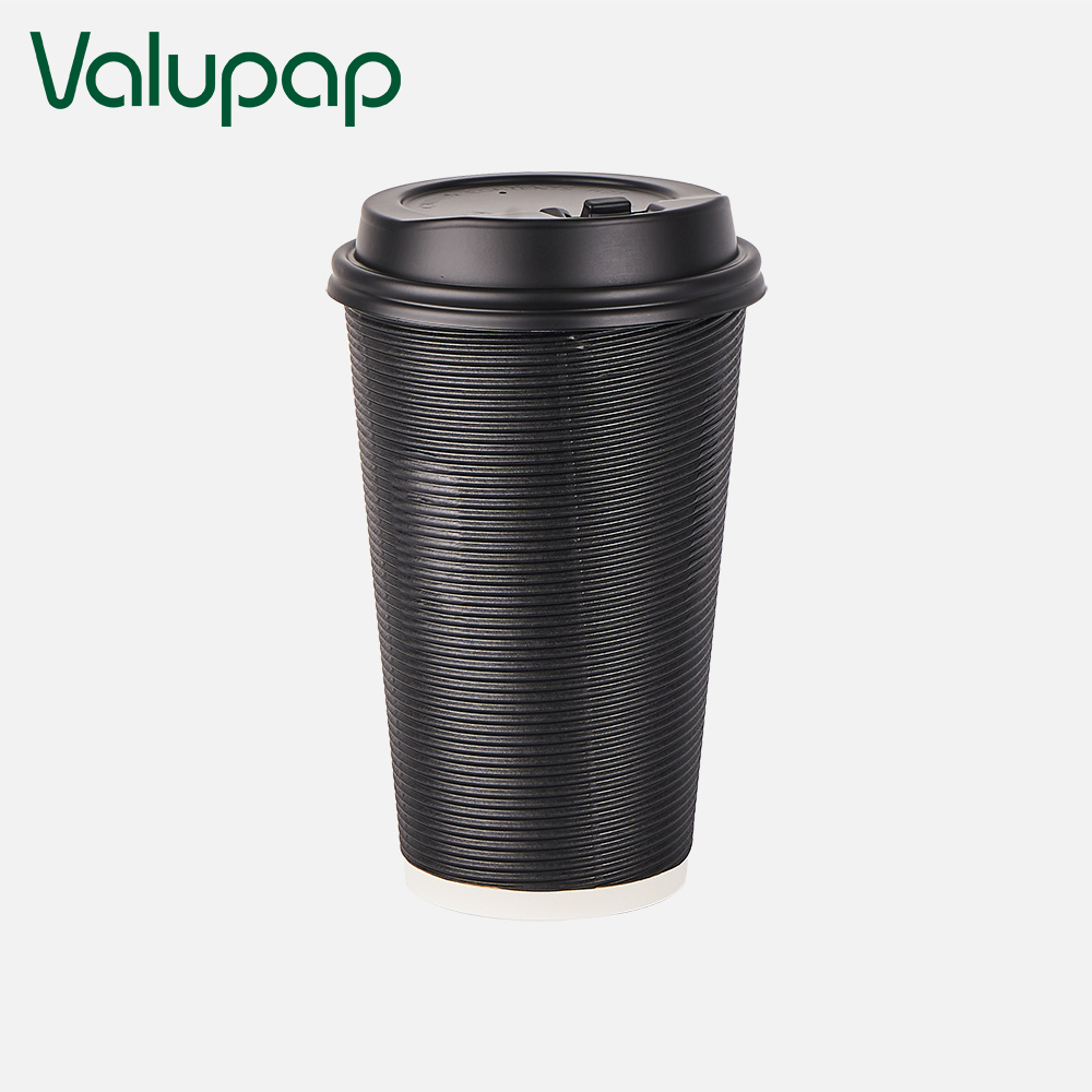 Disposable corrugated ripple wall paper coffee cups
