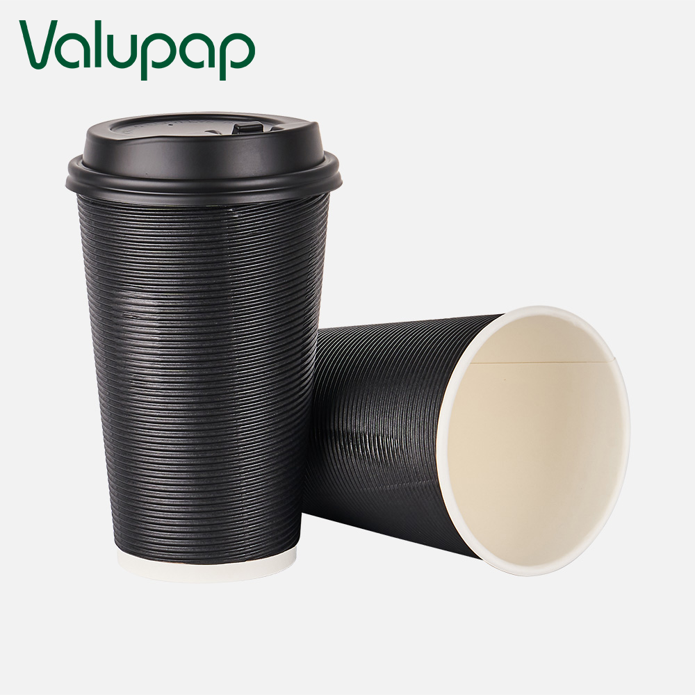 Disposable corrugated ripple wall paper coffee cups